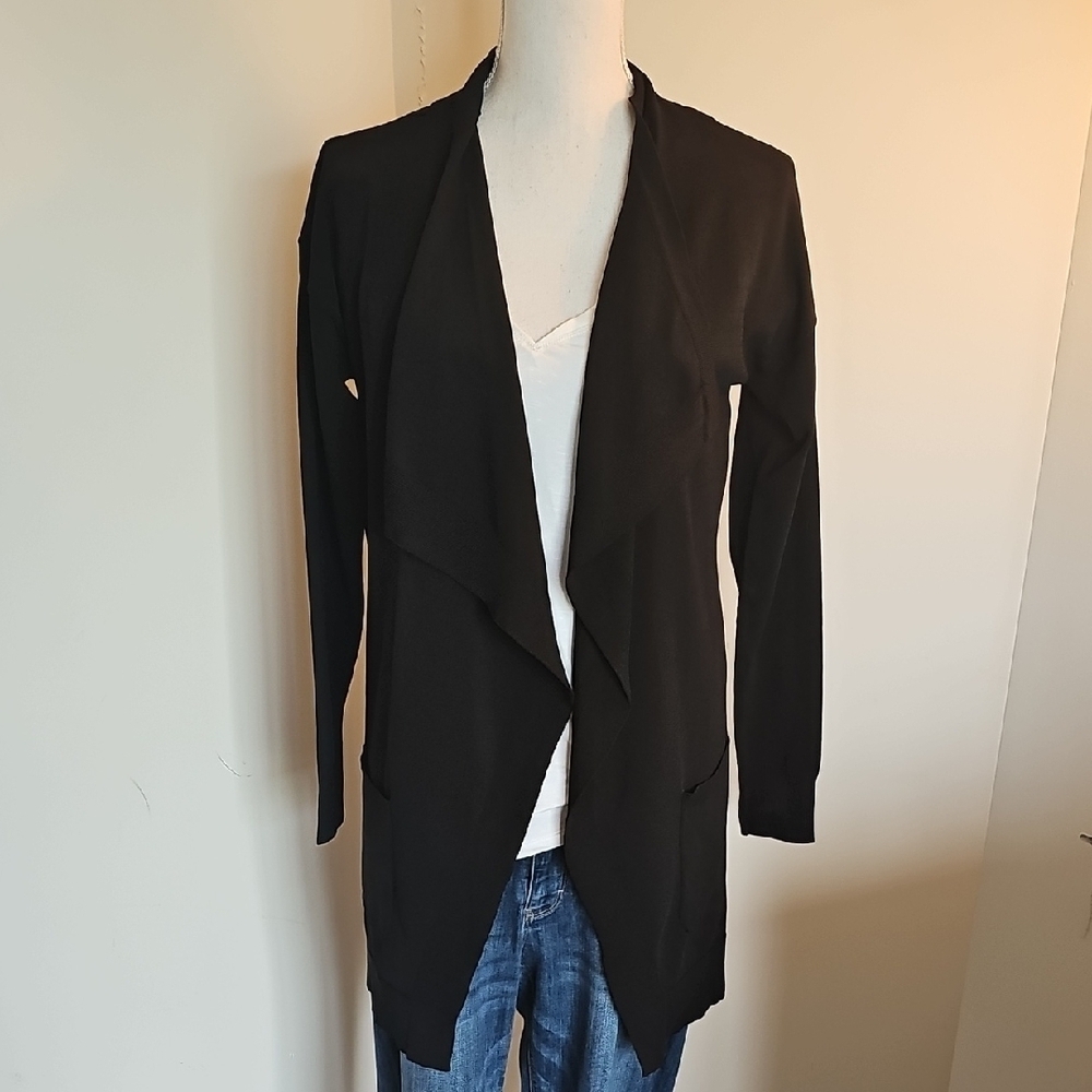 White House Black Market Black Open Front Cardigan